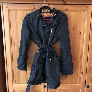 BLACK STEVE MADDEN TRENCH COAT JACKET